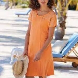 Orange embroidered dress from Soft Surroundings, size M